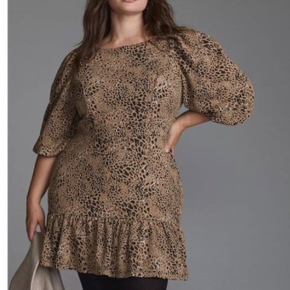 NWoT Maeve / Anthropologie Leopard print dress, size 10 - Picture 2 of 11